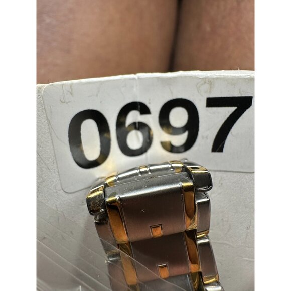 Pulsar Chronograph Watch Men Silver Gold Two-Tone Blue Dial New Battery 8.25" - Picture 12 of 12